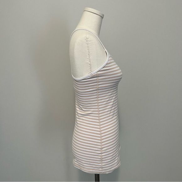 Lululemon Power Y Tank Top Narrow Bold Stripe White Nude - Picture 10 of 16